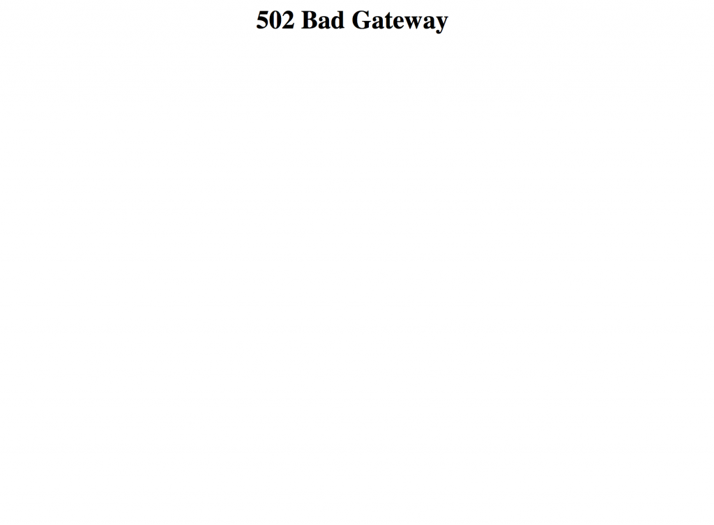 Zaif　502 Bad Gateway エラー